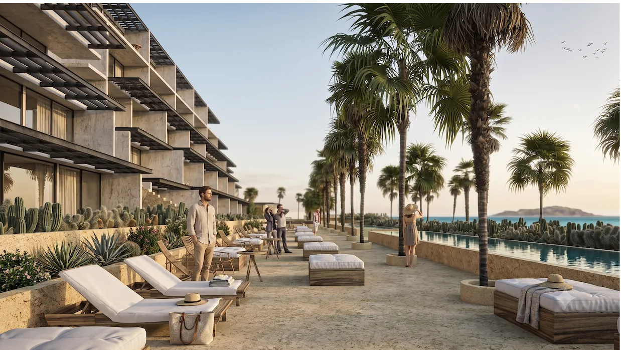 La terraza del club de playa